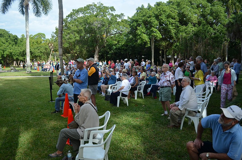 A substantial crowd gathered on the grounds of the Ringling to witness Weiâ€™s performance.