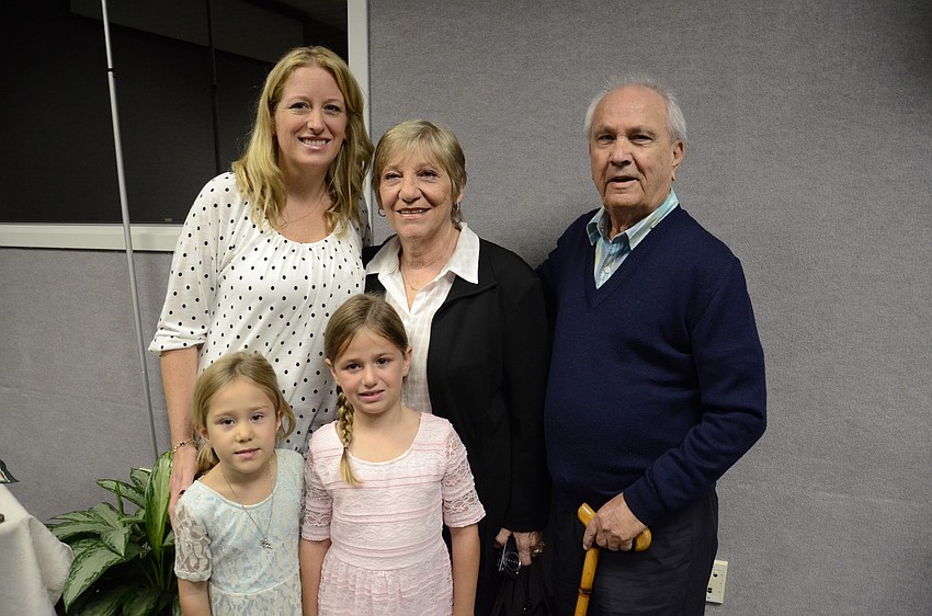 Commissioner Paul Caragiulo's family came to the administration building for the welcoming reception: his wife, Nikki Caragiulo, left, his parents, Anna and Tony Caragiulo, right, and his daughters Caroline, 6, left, and Sophie, 8, right.