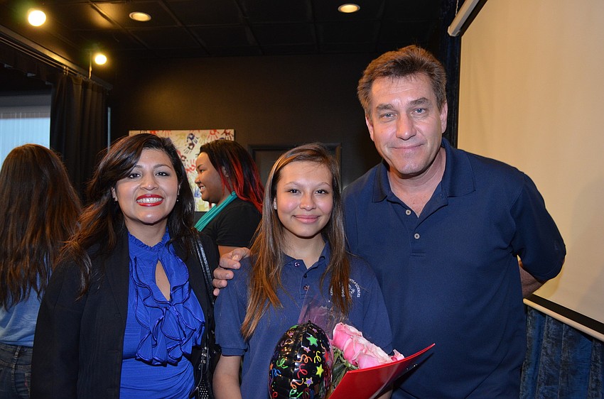 Girl of the Year award recipient Isabelle Crotsley with her parents Hilda and Frank Crotsley.