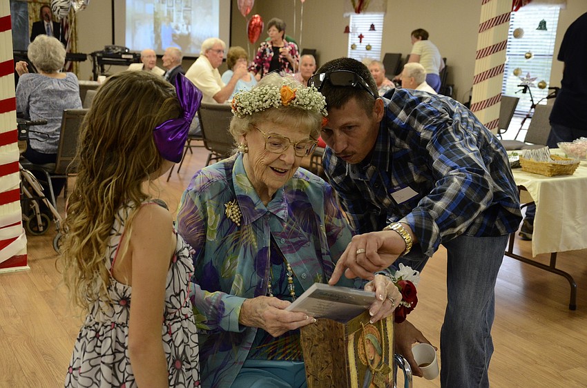 John Lorber and his daughter, Katelynn, gave Martin a gift for her birthday.