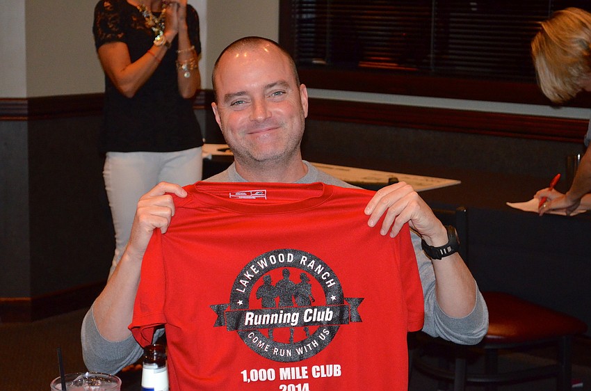 Devin Miller shows off his new shirt.