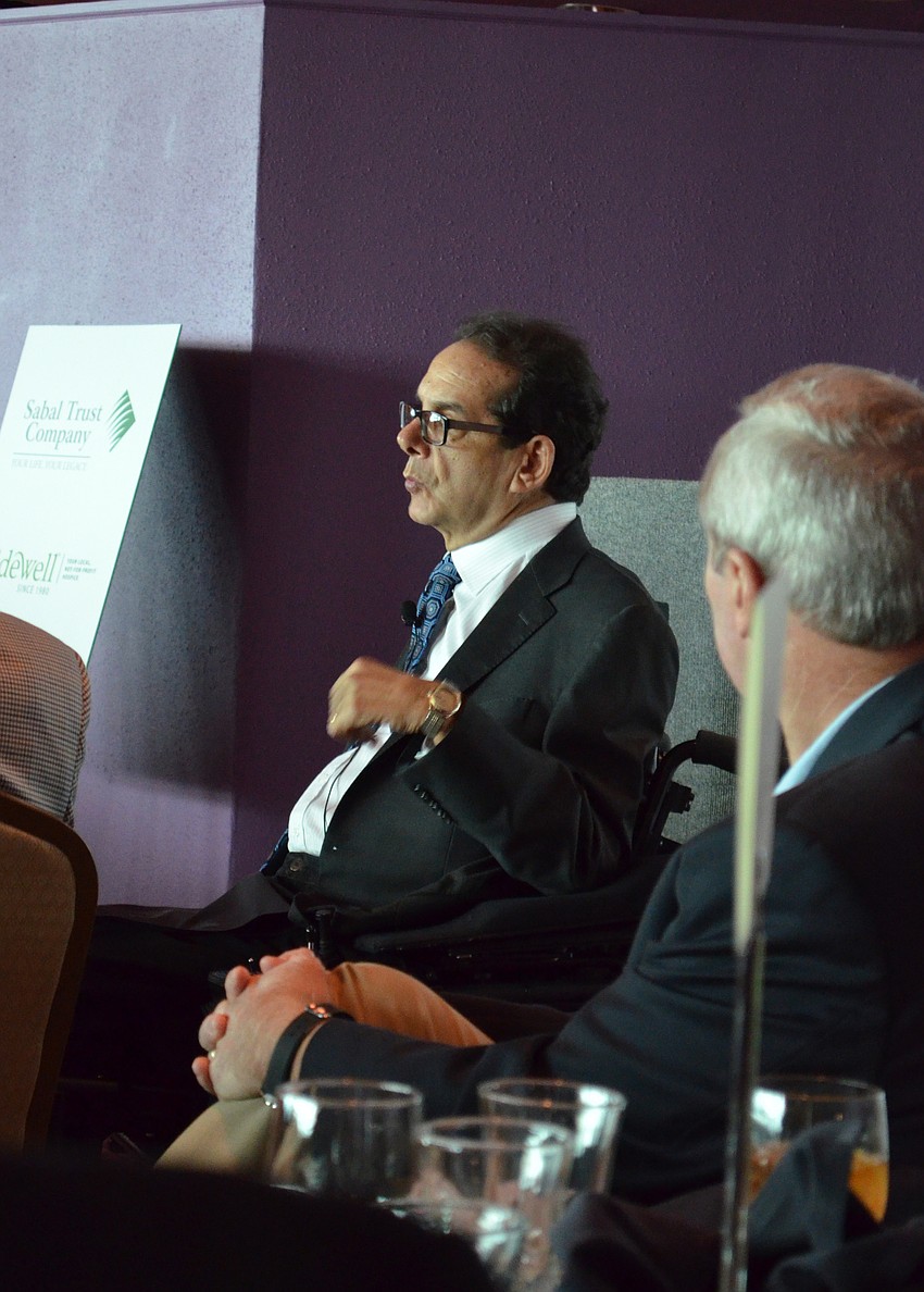 Charles Krauthammer addresses guests in attendance for the luncheon that followed the lecture.