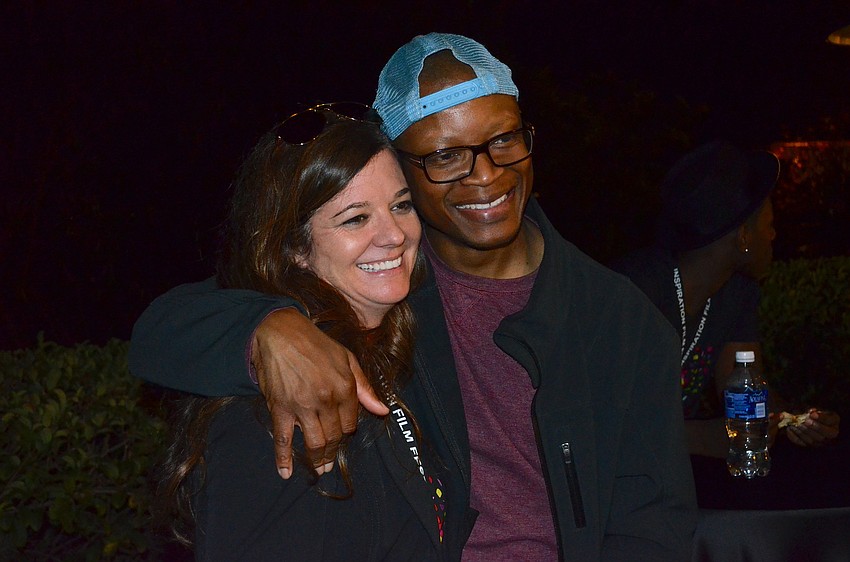 Claire Speir, of Inspiration Academy, enjoys time with special guest Lawrence Gilliard Jr.