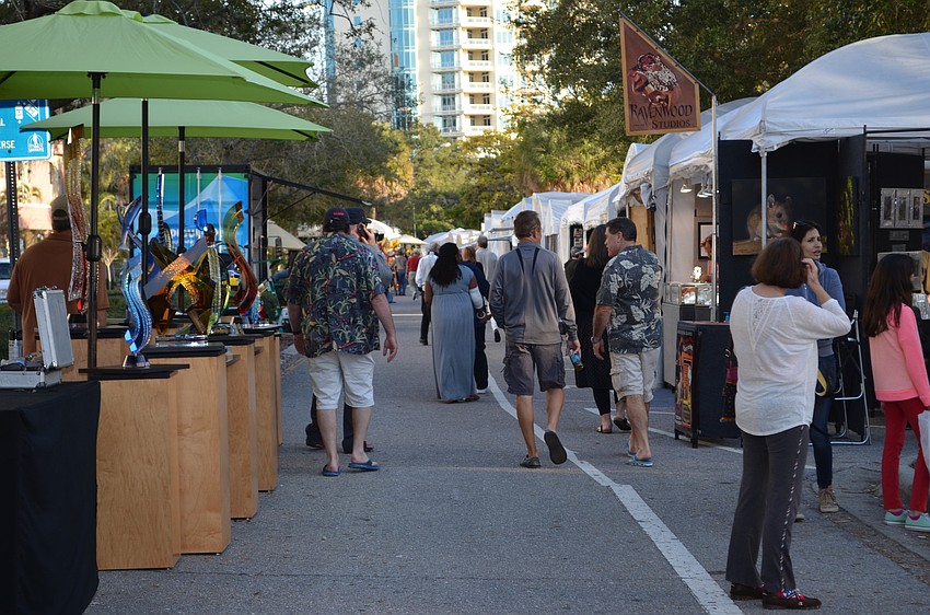 The Sarasota Fine Art Festival took place along Main Street and Gulfstream Avenue in downtown Sarasota.
