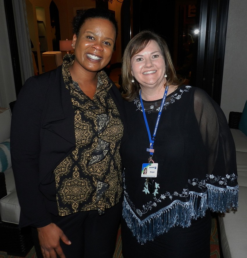 Melinda Waller, of Everglades University, and Morgan Gerhart, of Goodwill Manasota, show off matching smiles.