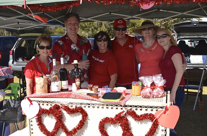 Polo attendees decorated their tailgating tents for the Valentine's Day theme.