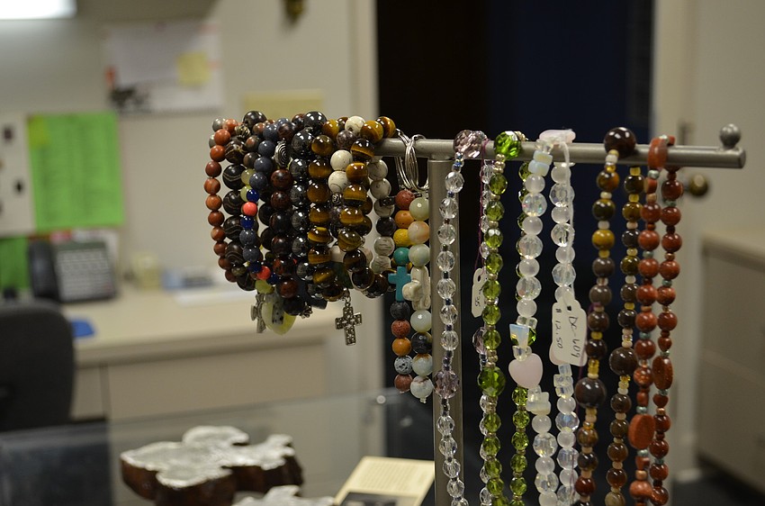 Beads for sale in the Church of the Redeemer Gifts & Book Shoppe.