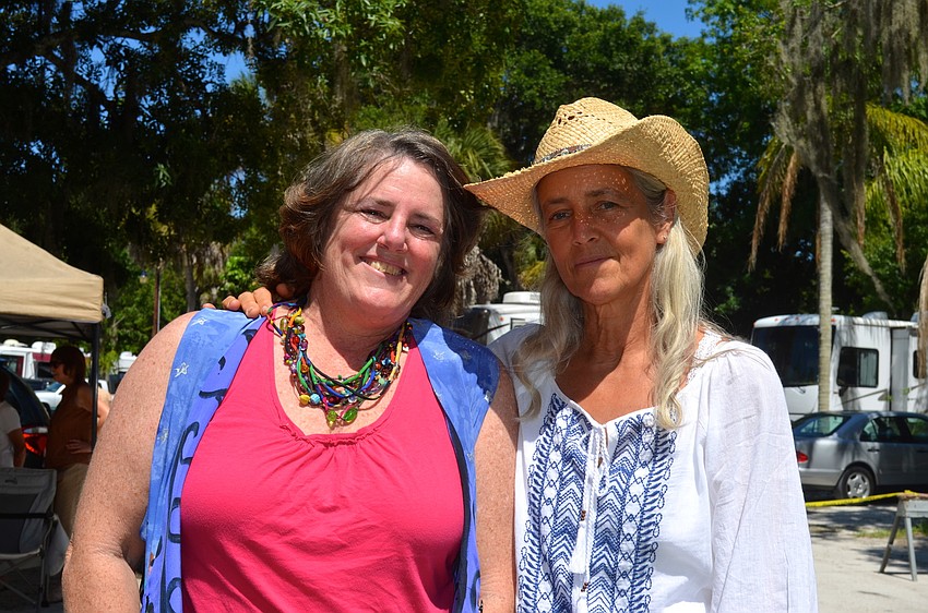 Dottie Cory and Sue Patton soak up the sun.