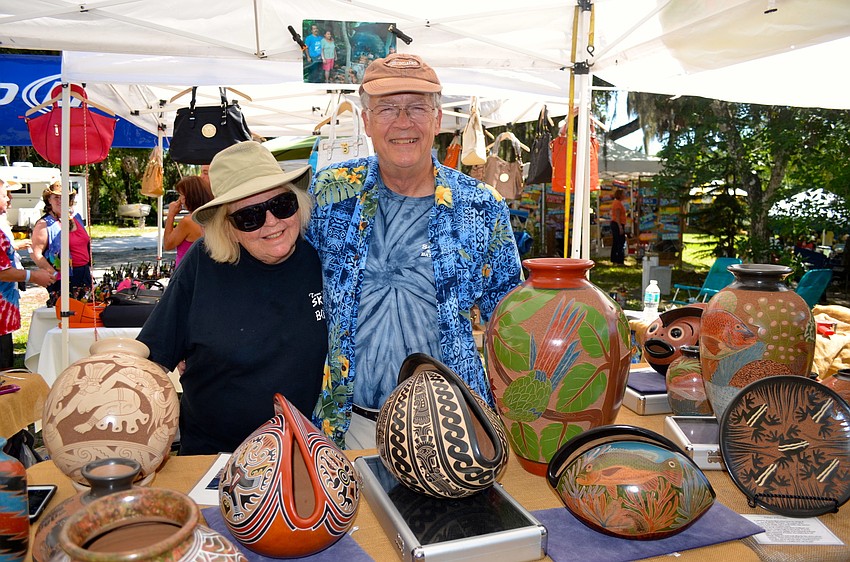 Linda and Ray Butler sell items at the event.