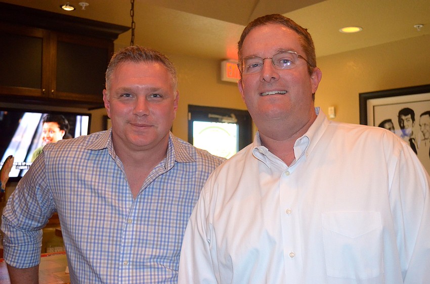 Ryan Patton and Michael Hand enjoy meeting new friends.