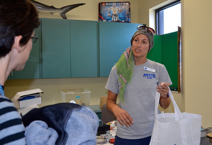 Instructor Gina Santoianni describes the products used during the camp.