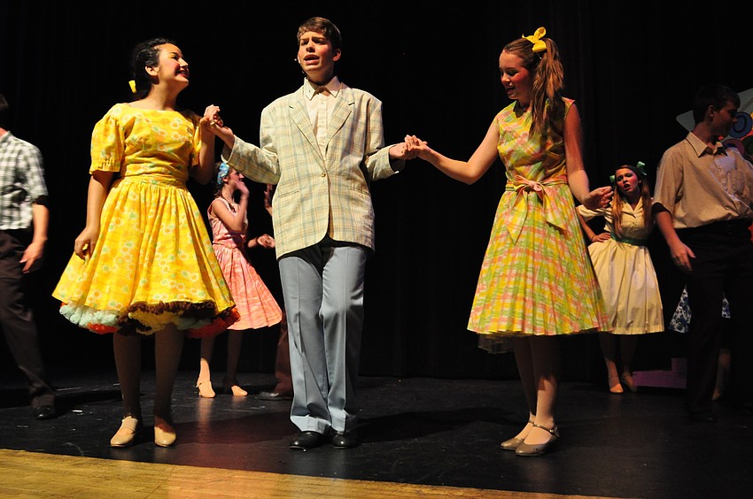 Sophia Lopez (Sketch), left, and EmmaLee Holmes (Brenda), right, join star Link Larkin, played by Jackson Helwege.