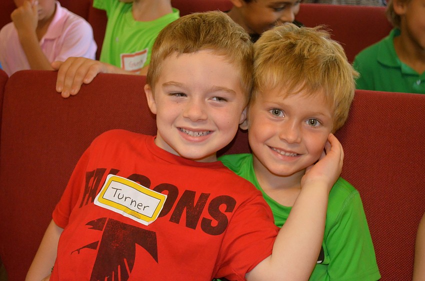 Turner Winkler and Jaxson Griffin spend time with friends.