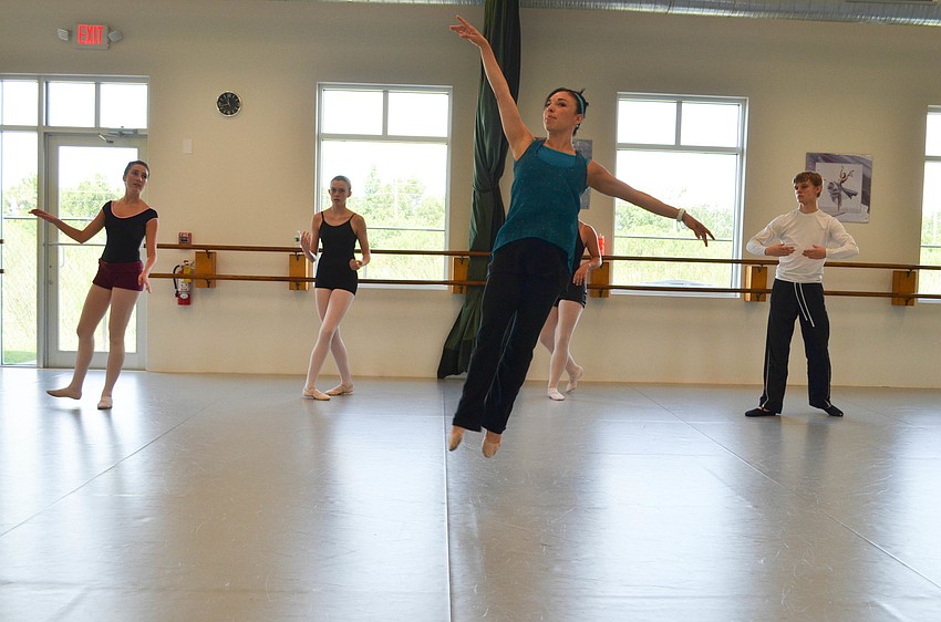 Andie Herrig, Julia King, teacher Katia Garza and Daniel Smirnov