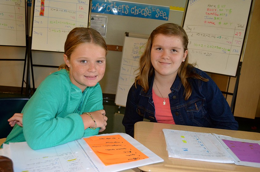 Shea Murphy and Maegan Betts wait for the next round of the competition to begin.