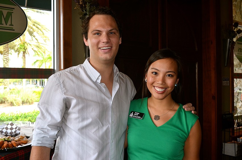 Colt Sammons and Kristina Merritt make new friends at the event.