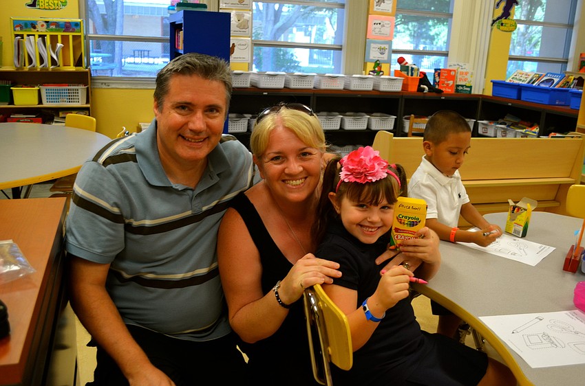 Eamonn and Elly Barr say goodbye to their daughter, Alia.