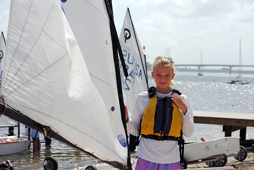 Kay Brunsvold gets ready to set sail in the 68th annual Labor Day Regatta