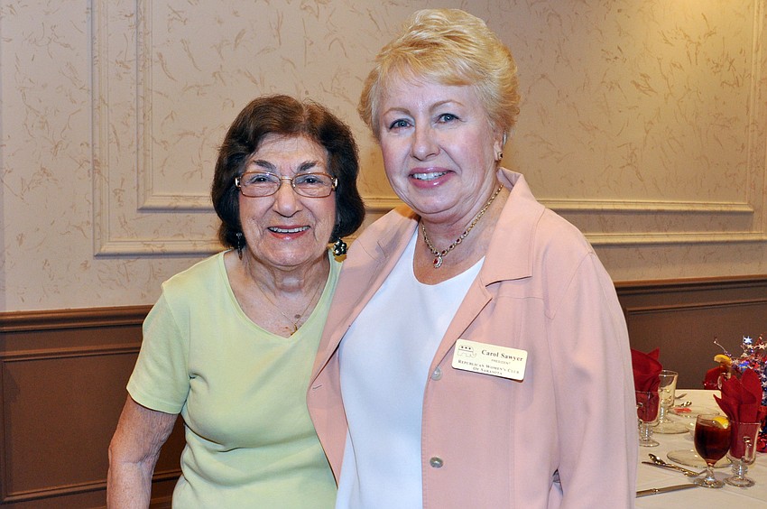 Betty Muldoon and Republican Womenâ€™s Club president Carol Sawyer