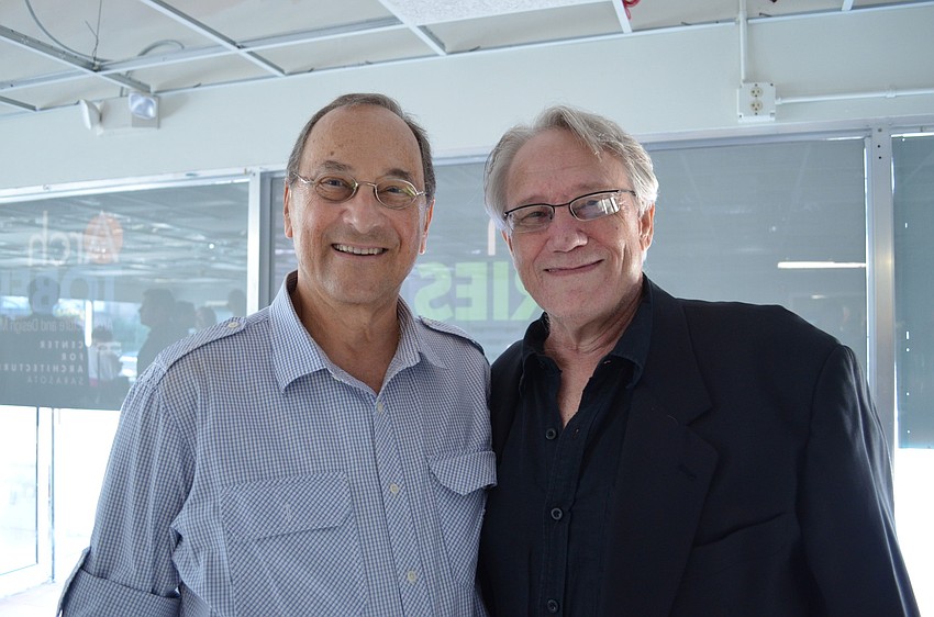 Former CFA board member Alan Sprintz and current board member Jim Keaton attend the reception for Archtober.