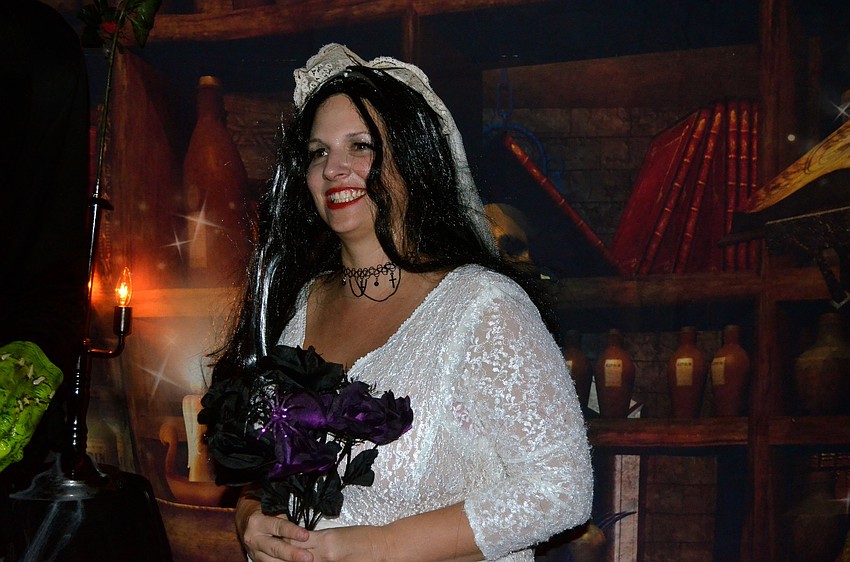 Melissa Neal plays a scary bride inside the haunted house.