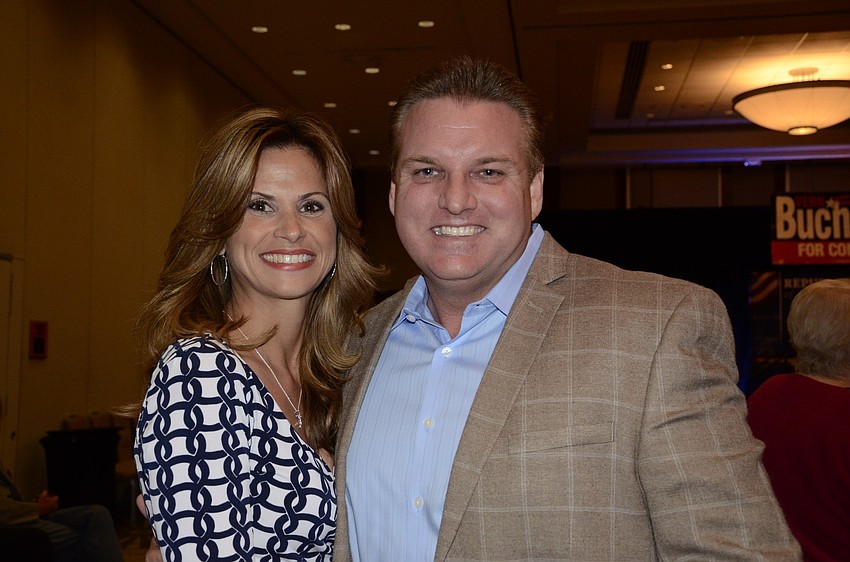 Lori Moran and her husband, Michael Moran, Sarasota County Planning Commissioner, at the Hyatt Regency in Sarasota.