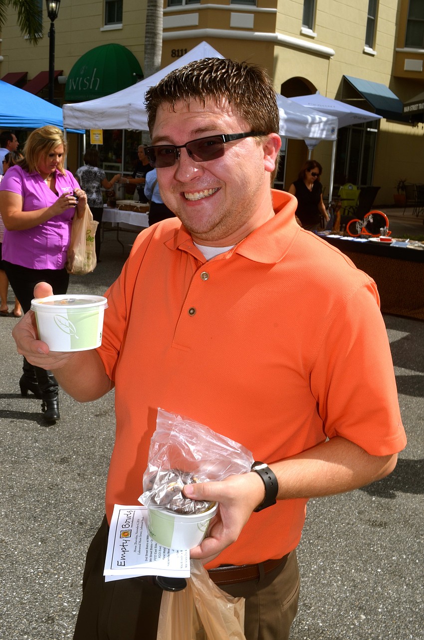 Justin Risher samples soups.