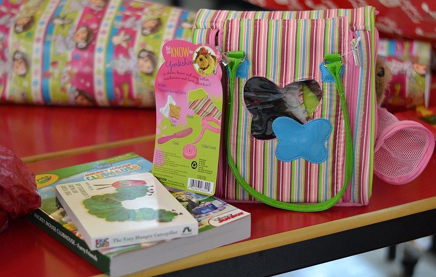 Gifts were selected and set aside for each family to come pick up.