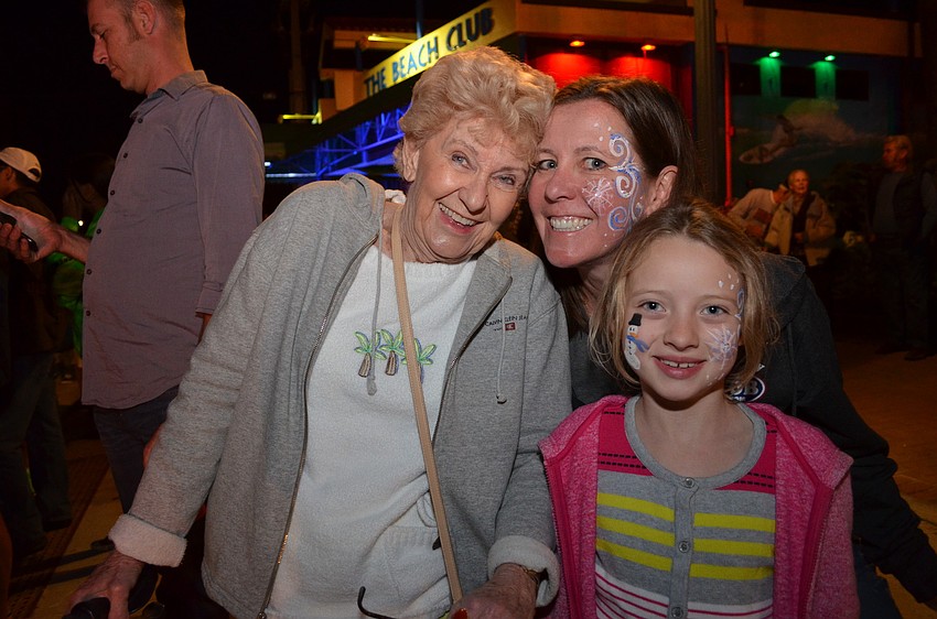 Maylu Einess attends Light Up The village with her daughter Nancie and granddaughter Isabell.