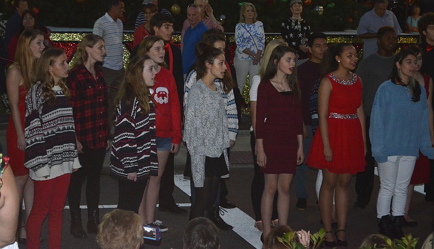 Sarasota High School Theater Drama Departmentâ€™s chamber choir performs Christmas carols.