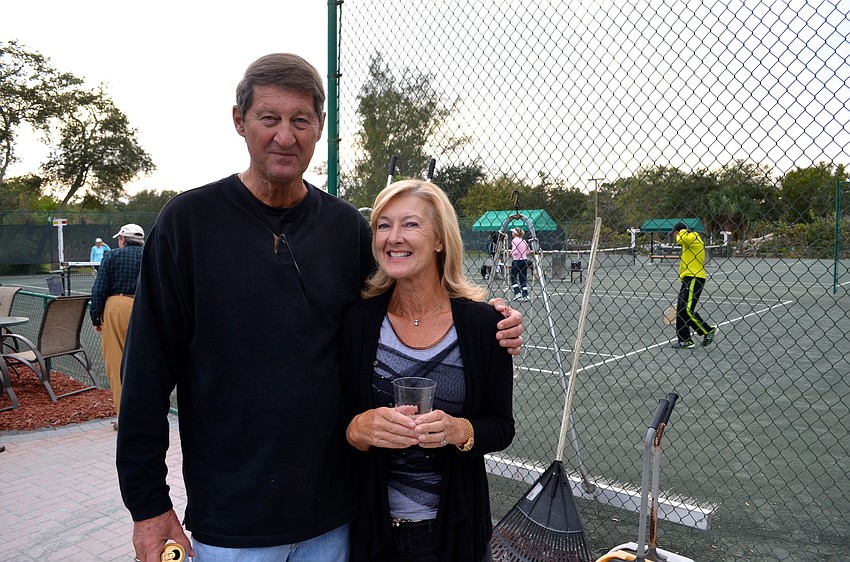 Nick Powell and Linda Gillott make new friends at the cocktail party.