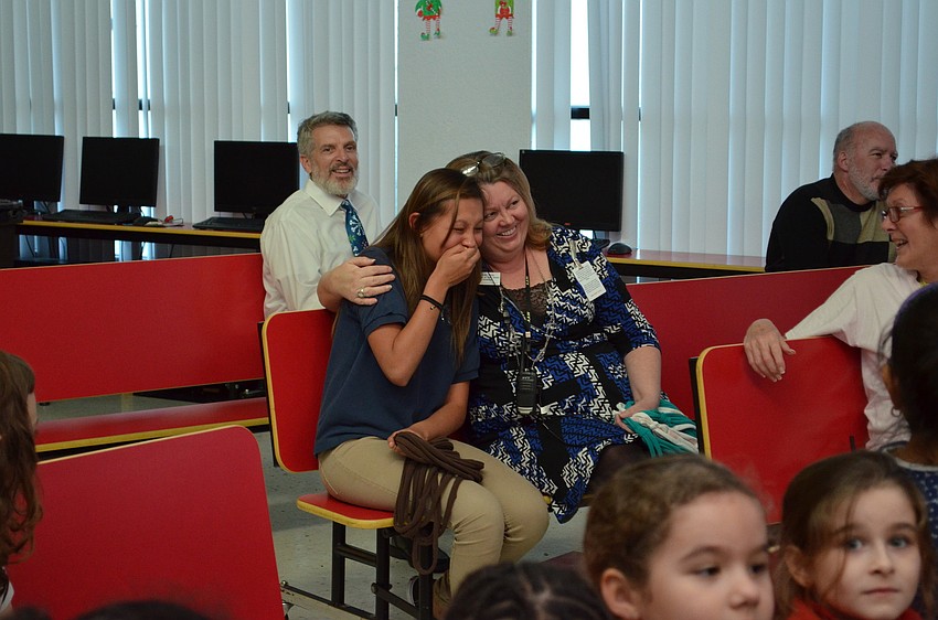 Isabelle Crotsley was surprised with the Girl of the Year award today.