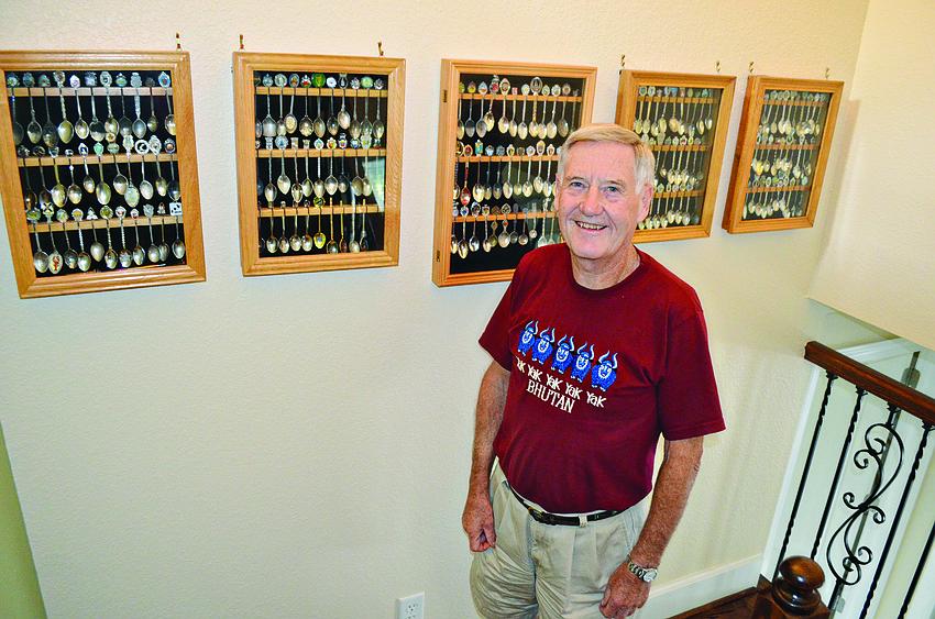 Marathoner and world record holder John Wallace buys a souvenir teaspoon in every country in which he runs a marathon.