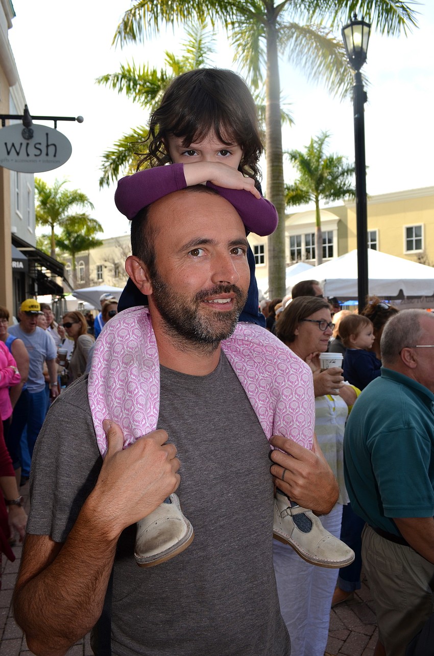 Fred Greene and his daughter, Amalia, watch the ballerinas.