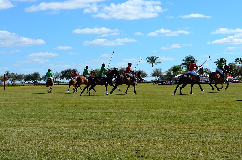 Whiskey Pond- and Shepperd Partners-sponsored teams battle on the field.