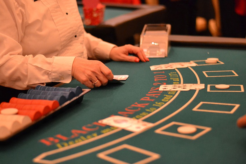 Casino games included Blackjack, craps, a roulette table and poker.