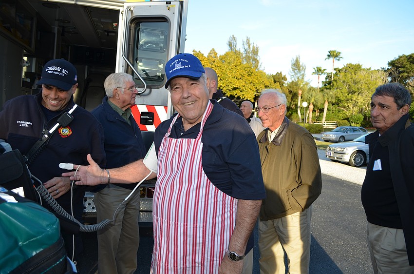 Joe Zampino gets his blood pressure taken.
