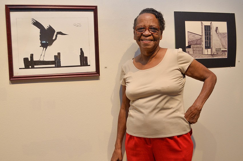 Mary Mack with her pieces 