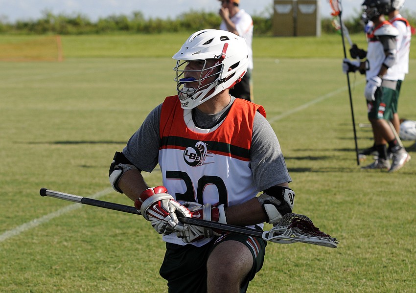 Cardinal Mooney senior Alex Stoeffel waits to go back into the LB3 Monsters high school B teamâ€™s game versus Wellington Lacrosse Club June 21.