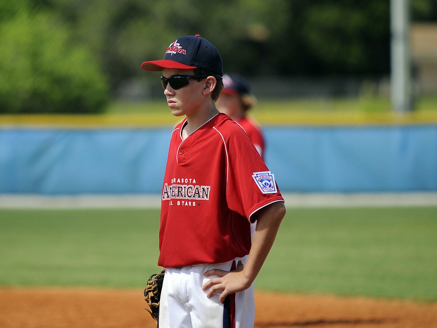 Joey Benante plays first base for the Sarasota American 10/11 All-Stars.