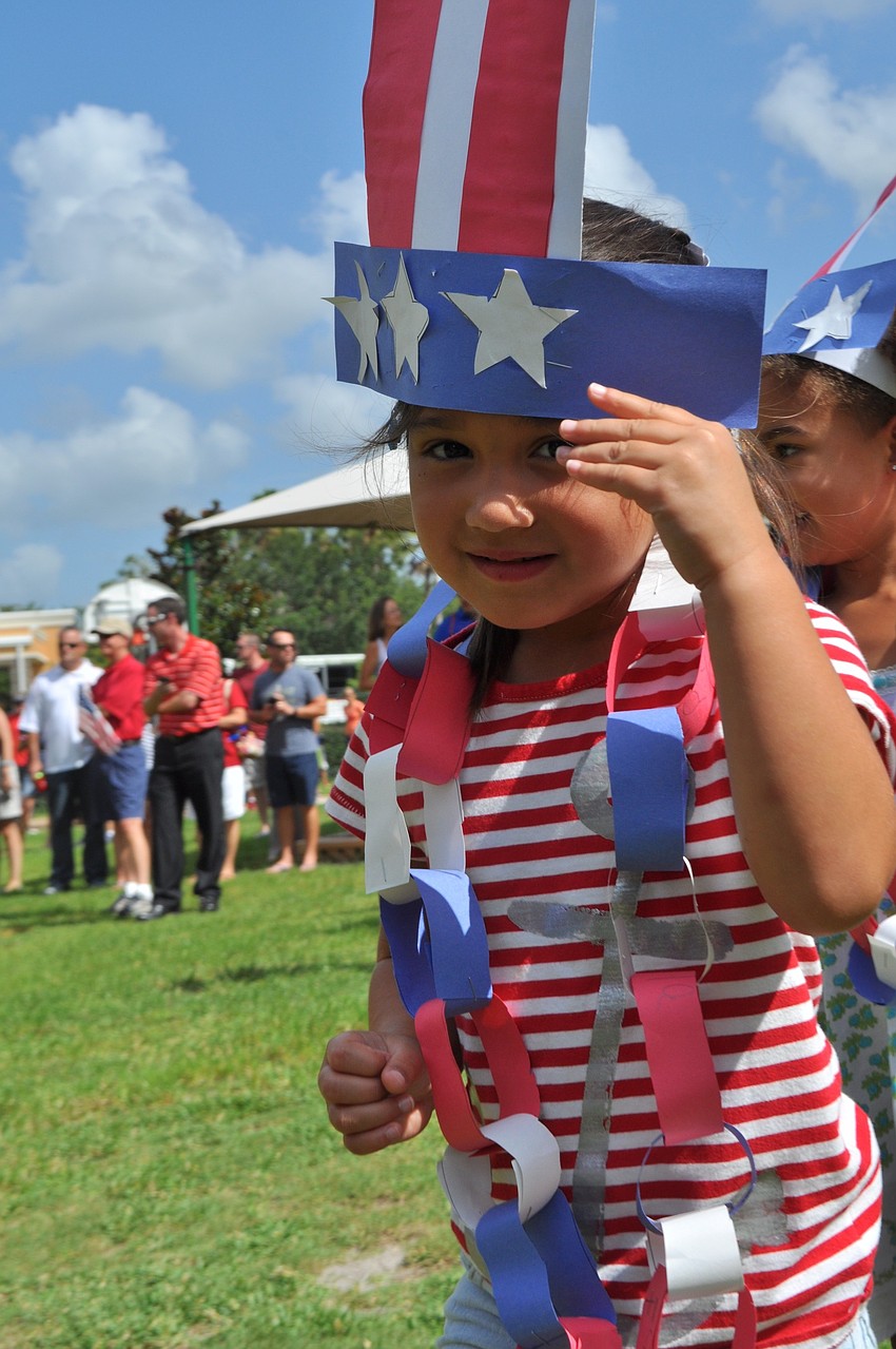 Layla Bianes shows off her patriotic spirit.