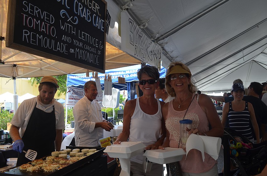 Sally Schule brought visiting friend, Sandy Bickford, to the festival. â€œIâ€™m playing tourist for the day,â€ she says.