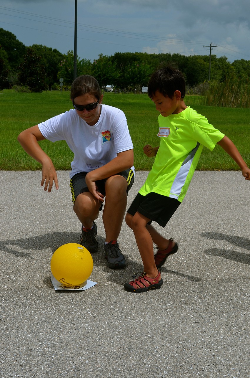 Ryan Shumway enjoys a kickball game.