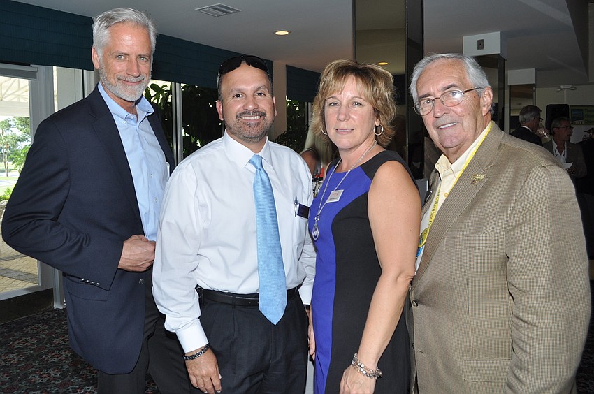 Greater Sarasota Chamber of Commerce chair-elect Chris Gallagher, Erik Perez, Jamie Sanders and Robert Leibold