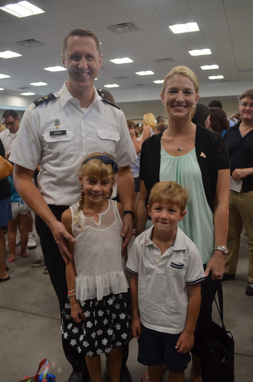 SMA Preparatory Middle School Head of School Phil Eddy with wife, Erin, and children, Taryn and Ethan