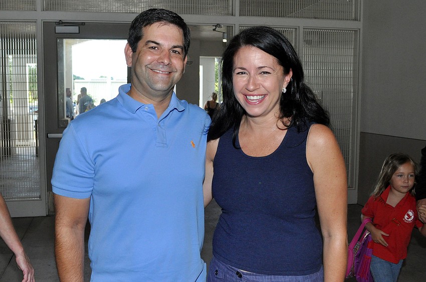 Rob Roy and Kay Mathers drop Sam off for his first day of kindergarten at Phillippi Shores Elementary.