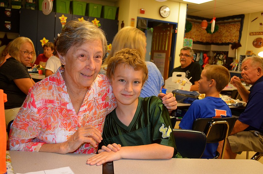 Rosemary and Charlie Suarez enjoy lunch together.