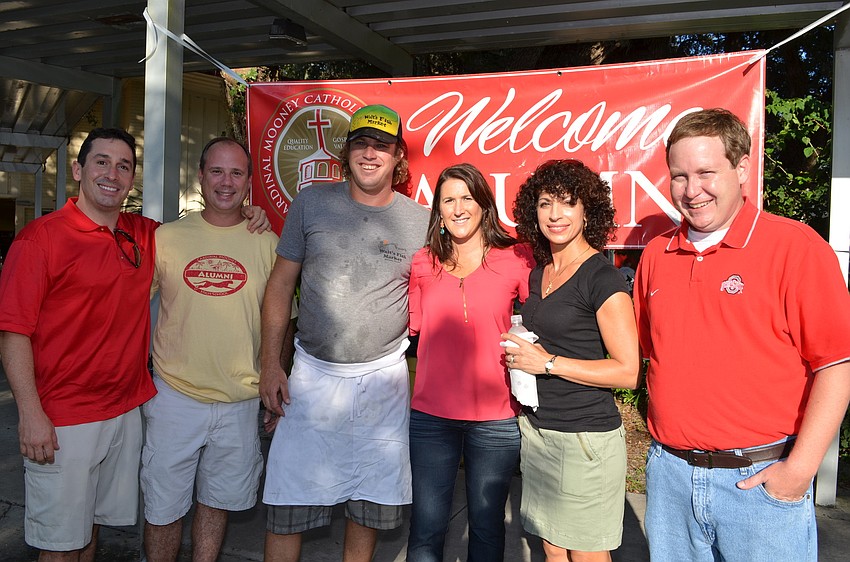 Cardinal Mooney alumni Andrew Haddad, Patrick Foster, Brett Wallin, Jenny Alday Townsend, Eleana Hall and Matthew Mercier were in attendance for the Fish Fry on Friday.
