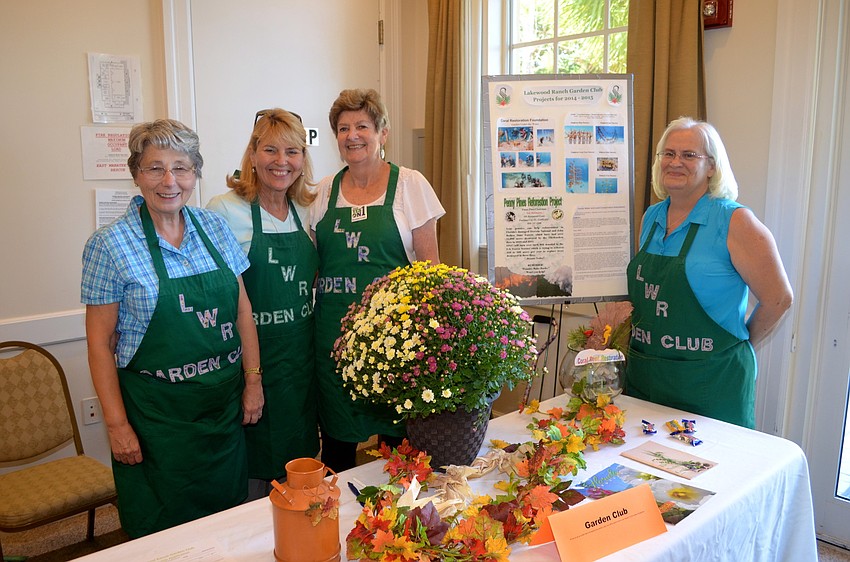 Lakewood Ranch Garden Club members Annie Pirone, Judy Sherpa, Maggie White and Sheryl Perkins show off their green thumbs.