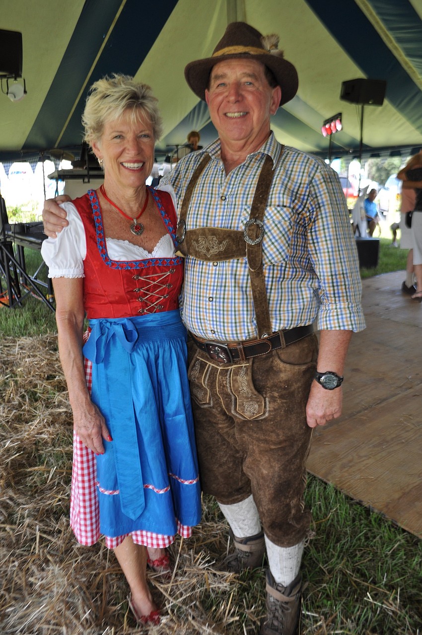 Karen and Henry Miller wear German garb they purchased in Germany. Henry Miller won the costume contest.